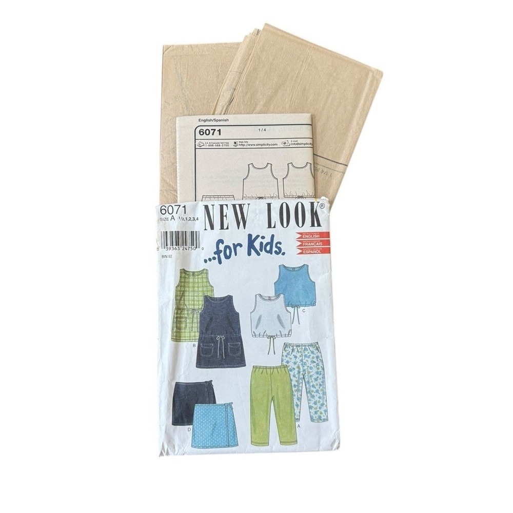 New Look Simplicity 6071 Sewing Pattern Kids 6 Months, 1, 2, 3, 4 UNCUT Dress